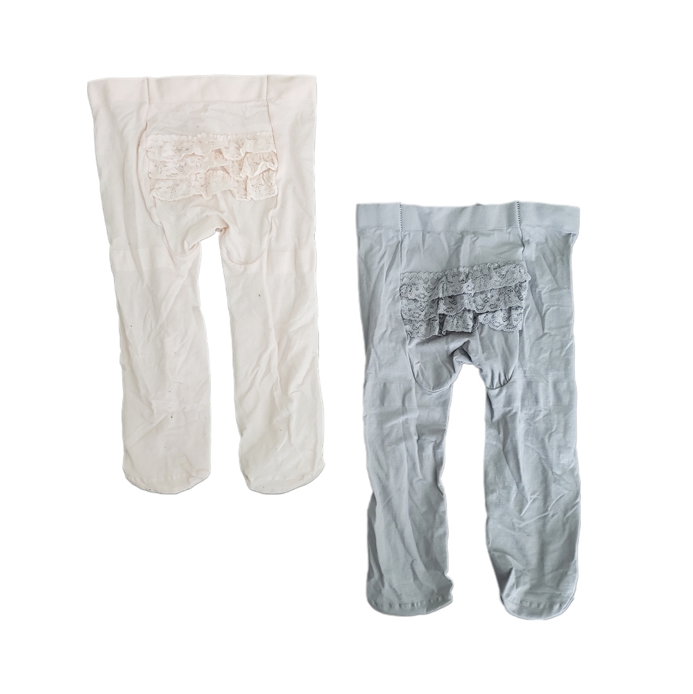Carter's 0-9m Baby Girl Set of 2 Ruffle Butt Footed Tights
